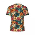 thumbnail image 6 of T Shirt For Men Gym For Mens Tropical Floral Print T-Shirts Fashion Color Hibiscus Beach Tees O Neck, 6 of 7