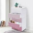 thumbnail image 4 of YIYIBYUS Plastic Drawer Storage Cabinet Pink Dresser Clothes Closet Bedside Table Organizer for Entryway Bedrooom Furniture, 4 of 9