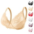 thumbnail image 4 of Lace Bralettes High Heart Position Push Up Bra Comfortable Breathable Underwear for Women 38/85F Skin Color, 4 of 6
