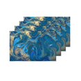 thumbnail image 4 of MKHERT Abstract Blue and Gold Liquid Marble Stone Placemats Table Mats for Dining Room Kitchen Table Decoration 12x18 inch,Set of 4, 4 of 4