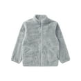 thumbnail image 3 of inhzoy Kids Girls Boys Fleece Jacket Coat Full-Zip Sweatshirt Casaul Tops Winter Warm Outerwear Grey 2-3, 3 of 6