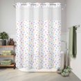 thumbnail image 6 of No Hook Shower Curtain, Colorful Polka Dot Shower Curtains for Bathroom with See Through Top Window, Modern Minimalist Geometric Waterproof & Washable Bath Curtain Extra Long 72"x96", 6 of 9