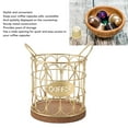 thumbnail image 4 of Coffee Pod Holder, Large Capacity Black Wire  Storage with Wooden Base, Stylish Coffee Capsule Organizer for Kitchen Countertop, Iron Log, 16.7cm Height, 4 of 7