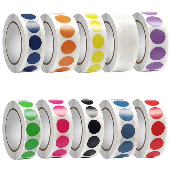 10000 Piece Colored Dot Stickers 1000Pcs/Roll,10 Color Circle Dots Labels Stickers Round Coding Labels for Office, 13mm