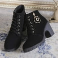 thumbnail image 5 of Bnwani Boots Women Winter Toe Mid-Heel Chunky Ankle 0 Boot Black Size 8.5, 5 of 9