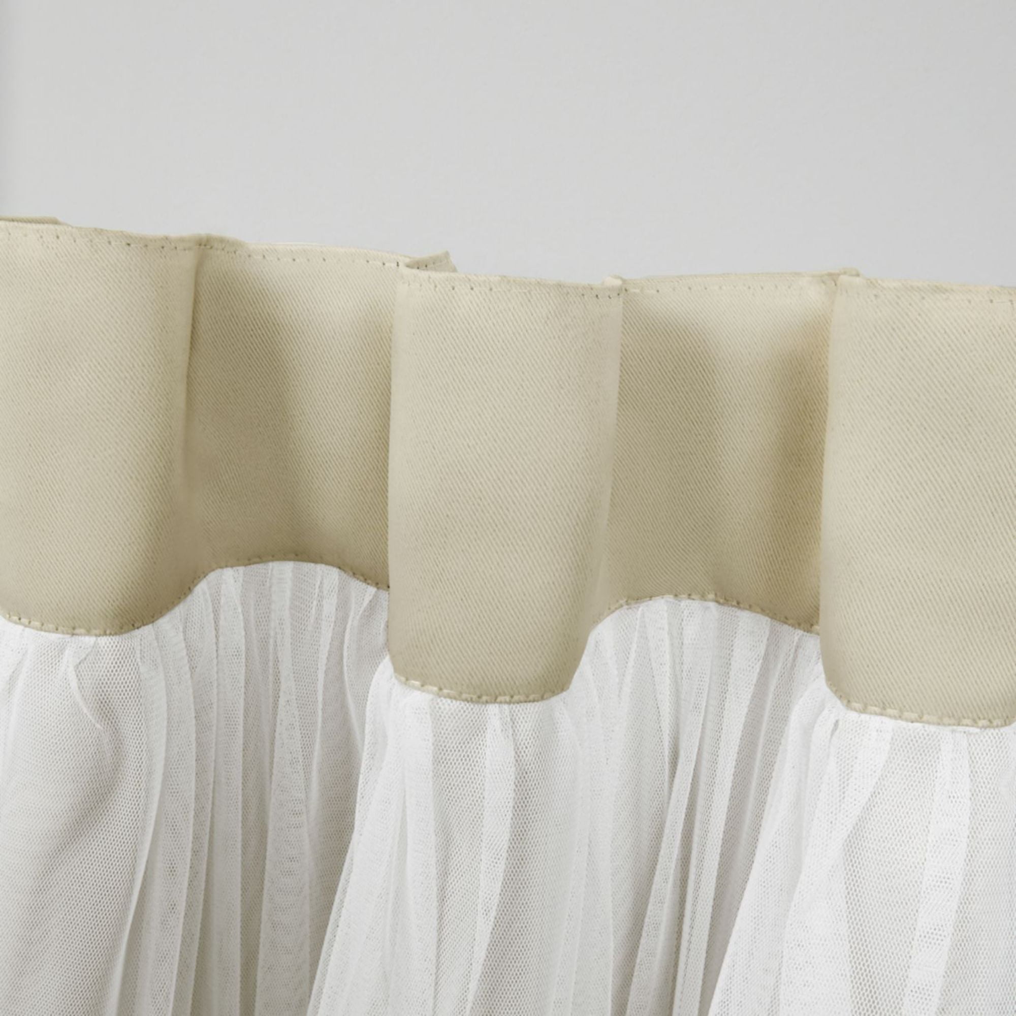 Exclusive Home Catarina Layered Solid Room Darkening Blackout and Sheer Hidden Tab/Rod Pocket Top Curtain Panel Pair, 52"x96", Sand, Set of 2