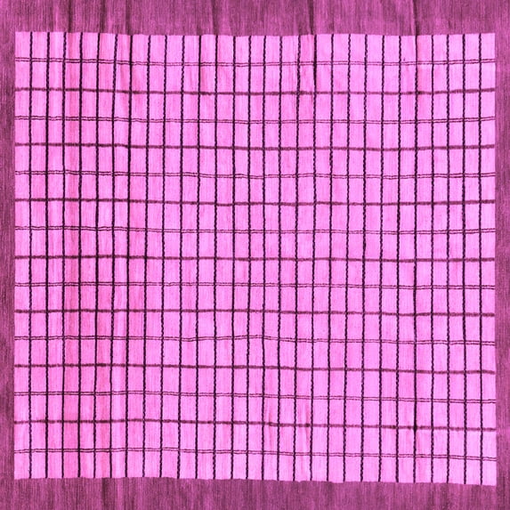 Ahgly Company Indoor Square Checkered Purple Modern Area Rugs, 4' Square