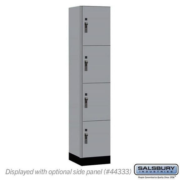 Salsbury Industries 15-44168WF 15 in. Wide Premier Wood Locker - Four Tier - 1 Wide - 6 ft. High - 18 in. Deep - Winter Fog - Hasp