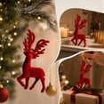 thumbnail image 7 of Velvet Christmas Tree Ornaments, Shatterproof Flocked Christmas Decorations, Burgundy Reindeer Shaped for Xmas Holiday Home Party Decor(A), 7 of 7