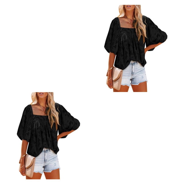 Qarigey Blusa informal para mujer, camisa para niñas, Club, playa, vacaciones, viajes, transpirable, básica, para el hogar, ropa Type10 NO10
