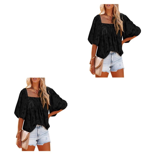 Qarigey Blusa informal para mujer, camisa para niñas, Club, playa, vacaciones, viajes, transpirable, básica, para el hogar, ropa Type11 NO11
