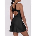 thumbnail image 3 of Vestido de tenis Caracilia para mujer, cuello cuadrado, sin mangas, negro, 3 of 6