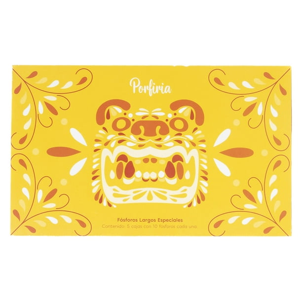Fósforos Porfiria Leyendas de México Amarillo 5 Cajitas con 10 Pzas. c/u