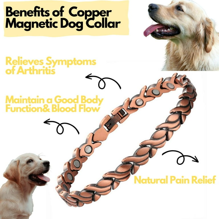 Wollet Solid Copper Magnetic Dog Collar 28 Link Chain Dog Necklace Pet Jewelry Decorations for Small Medium Large Dogs Width 0.25 Walmart