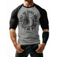 thumbnail image 2 of GYMISH RAGLAN Leave Me Alone Workout Gym T-Shirt – Funny Gym Shirt for Men, Men's Fitness Tee, Bodybuilding & Weightlifting Apparel, 2 of 6