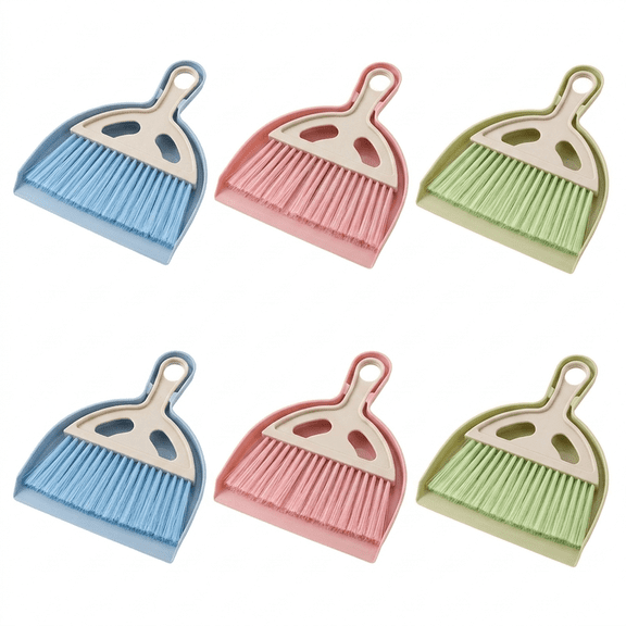Mini Broom and Dustpan Set, 6-Pack Small Broom and Dustpan Set, Suitable for Cleaning Desktop Crumbs, Office Desks, and More