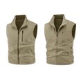 thumbnail image 5 of Zysthvn Mens Vest Fall Full Zip Fleece Casual Jackets for Men Stand Collar Solid Sleeveless with Pockets Outerwear, 5 of 10