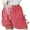 shorts 24#Red, variant on Women's Shorts Retro Checkered Adjustable Side Straps Solid Color Shorts Trendy Streetwear Casual Loose Fit Summer Dailywear