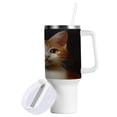 thumbnail image 2 of 40 Oz Car Handle Water Bottle Water Cup Water Bottle Water Jug Coffee Cup Travel Water Bottle Orange Cute Cat, 2 of 8