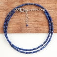 thumbnail image 4 of Natural Lapis Lazuli Stone Full Beaded Handmade Necklace For Women, Crystals and Healing Stones, Birthstone Jewelry, Rhodium Plated 925 Sterling Silver Chain 18 inch, Birthday Gift for Her, 4 of 5