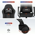 thumbnail image 5 of Gaming Chair Office Chair Desk Chair with Lumbar Support Headrest Armrest Task Rolling Swivel Ergonomic E-Sports Adjustable PC Gamer Chair Black, 5 of 7
