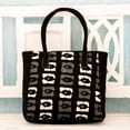 thumbnail image 3 of NOVICA Artisan Handmade Cotton Tote Bag Indian Black Grey Beige with Three Pockets Handbags Or Gray Patterned Geometric ' Building Blocks', 3 of 5