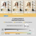 thumbnail image 4 of White Makeup Vanity Desk Set with Mirror, 3 Lighting Modes, 2 Drawers, Built-in Charging Station & Stool, 4 of 7