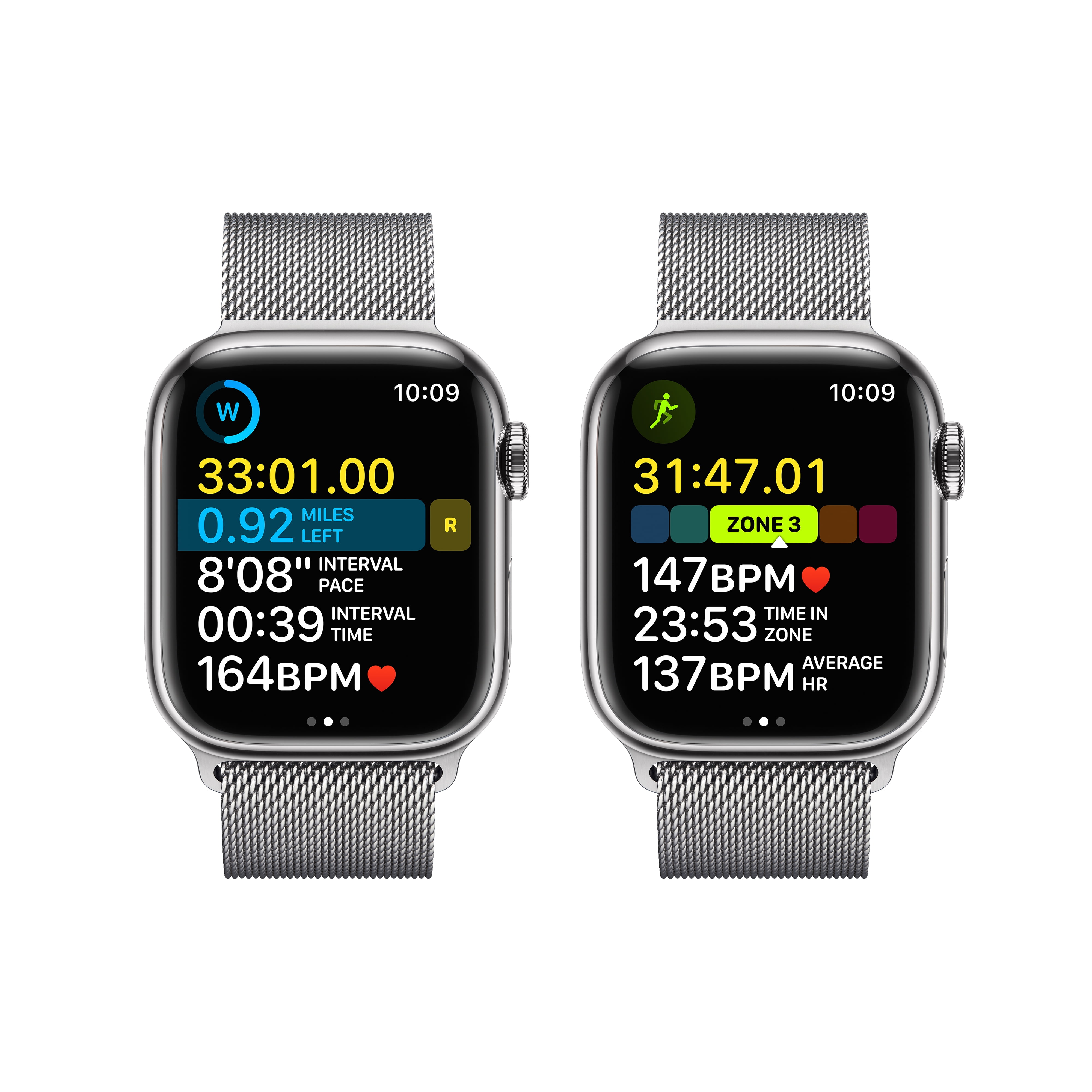 Apple Watch Series 8 GPS + Cellular 41mm Silver Stainless Steel Case with  Silver Milanese Loop. Fitness Tracker