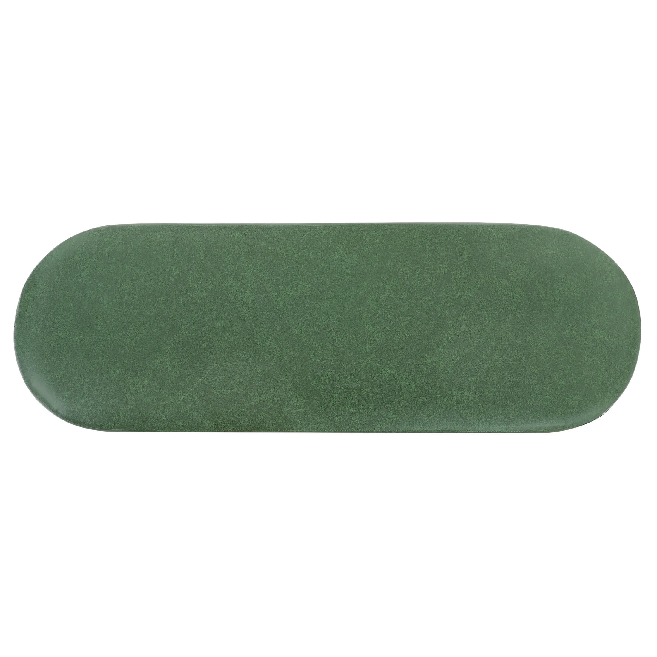 Christopher Knight Home 48" Modern PU Leather Upholstered Ottoman Bench with Legs, Green+Black