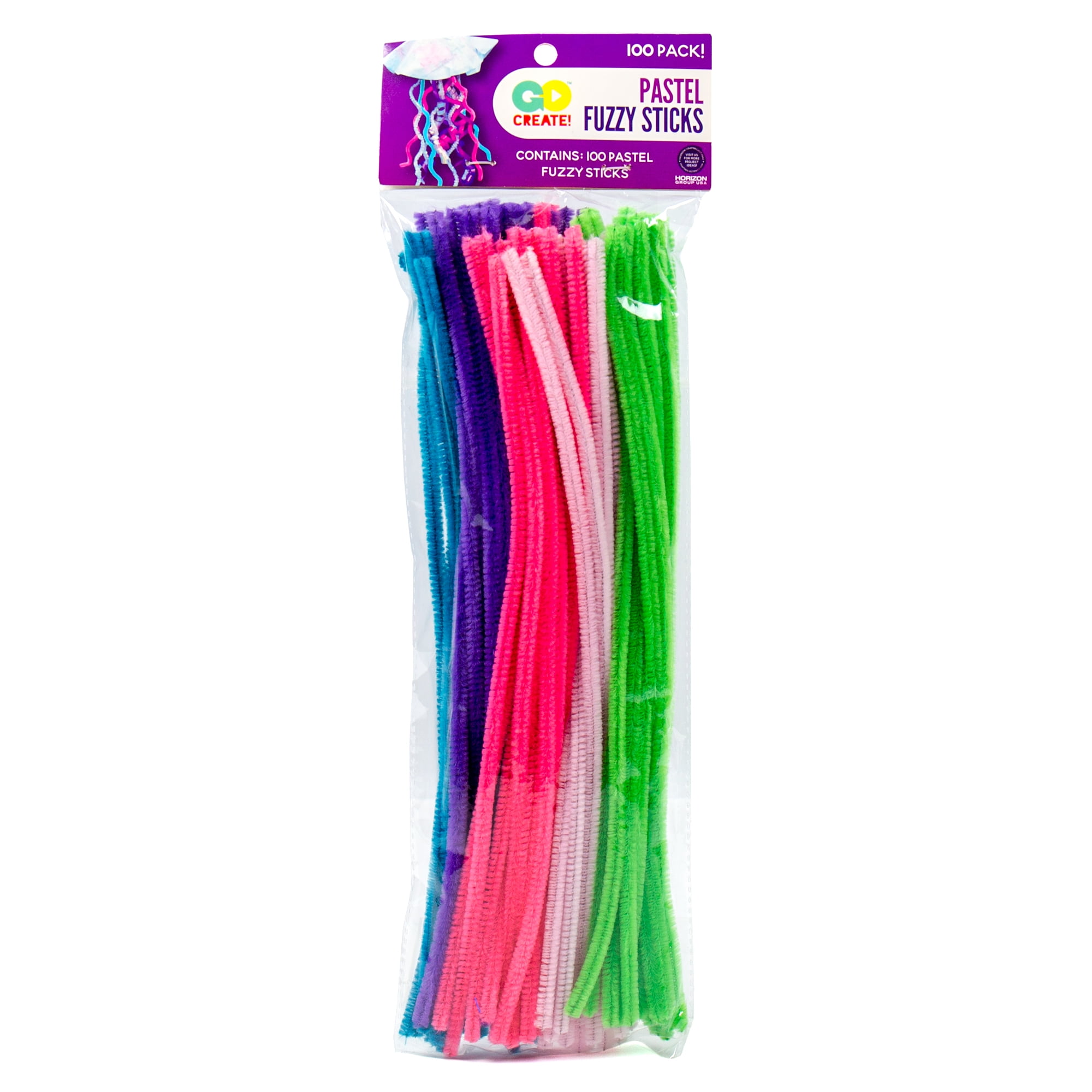 Go Create Princess Pastel Fuzzy Sticks, 100 Pack