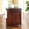 thumbnail image 2 of Bowery Hill Traditional Wood Kitchen Cart with Granite Top in Mahogany/Black, 2 of 7