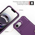 thumbnail image 3 of Allytechgroup Rugged Case for iPhone 16e Support Magnetic Car Mount, Premium PU Leather Flip Card Cash Holder Pocket Shockproof Anti-Fall Back Case for iPhone 16e, Purple, 3 of 5