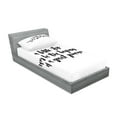 thumbnail image 2 of Ambesonne Saying Fitted Sheet & Pillow Sham Set, Little Step Journey, Twinxl, Black and White, 2 of 2