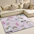 thumbnail image 2 of Coolnut Lightweight Soft Area Rugs, 80 x 58 inch（6'8" x 4'10"） No Drama Llamas Cacti On Pink Floor Mat for Kids Playing Room Hardwood Floor Living Room Nursery Rugs, 2 of 6
