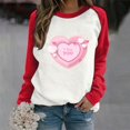 thumbnail image 2 of VBARHMQRT Sweat à Capuche Camouflage pour Femmes Imprimé Lettre d'Amour de la Saint-Valentin Col Rond Décontracté avec Manches, 2 of 4
