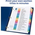 thumbnail image 2 of A-Z Tab Dividers for 3 Ring Binder, Customizable Table of Contents, Multicolor, 12 Sets (11125), 2 of 10