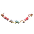 thumbnail image 1 of Guirnalda de papel con forma de camión excavadora de siete coches para decoración de fiesta de cumpleaños, 1 of 5