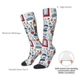 thumbnail image 5 of Bingfone Compression Socks for Women and Men Long Socks for Running Athletic Cycling Nurse-London Symbols1, 5 of 8