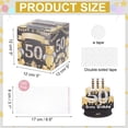 thumbnail image 2 of Caja de dinero para el 50 cumpleaños, caja de extracción de dinero con 100 bolsas transparentes para decoraciones de fiesta, negro y dorado., 2 of 6