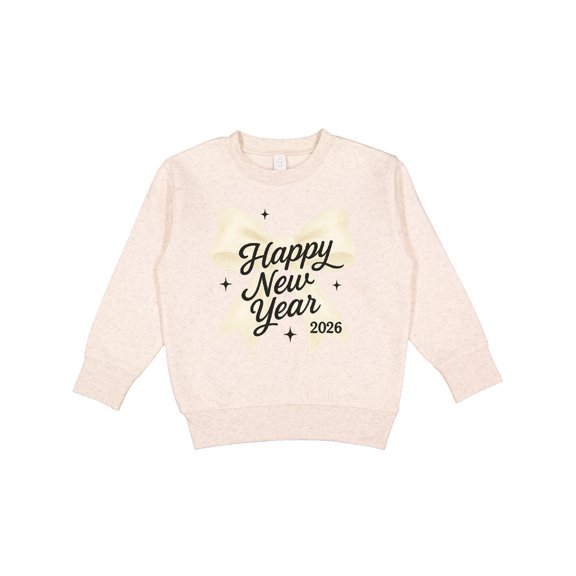 Inktastic Happy New Year 2026 Gold Bow Celebration Toddler Sweatshirt