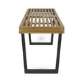 thumbnail image 5 of 61.75" Brown and Black Contemporary Outdoor Patio Dining Bench, 5 of 5