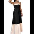 thumbnail image 3 of Vestido de Tirantes para Mujer, y Verano, Estilo Europeo y Americano, Sin Mangas, con Contraste de Colores. Negro L, 3 of 6