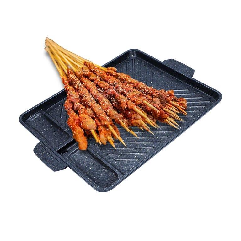Eboxer Korean Style BBQ Grill Pan Non stick Barbecue Plate for Indoor  Outdoor Grilling, Bakeware for Home Camping