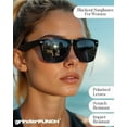 thumbnail image 5 of grinderPUNCH Mens and Womens Polarized Sunglasses UV400 Protection Classic Retro Driving Sun Glasses Trendy Fashion Shades -Black Super Dark, 5 of 7