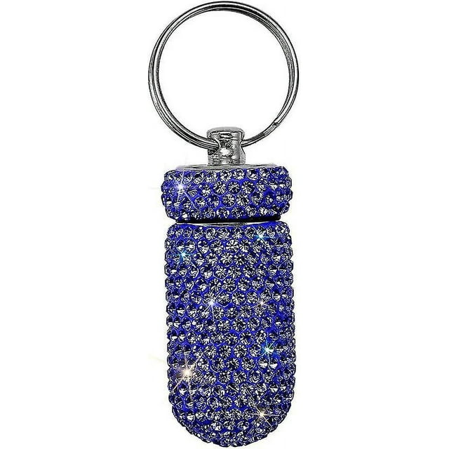 Boîte à Pilules Portable, Conteneur de Pilules, Porte-Clés avec Porte-Clés, Boîte à Pilules Bling, Distributeur de Médicaments, Rangement Compatible pour Camping en Plein Air, Tr_haute Qualité