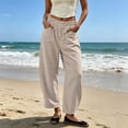 thumbnail image 7 of Tqcoqu Barrel Pants for Women,Baggy High Waisted Wide Leg Trousers,Lightweight Summer Y2k Pants with Pockets,Khaki Women's M-XXL, 7 of 7
