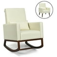 thumbnail image 1 of Gymax 2-in-1 Fabric Upholstered Rocking Chair Nursery Armchair with Pillow Beige, 1 of 10