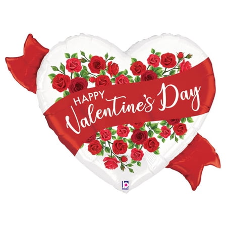 burton BURTON 37"Pkg Satin Red Roses Valentine Shape