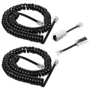 GJX Telephone Cords for Landline Phones, 2 Pack Anti-Tangle Phone Cords Detangler Landline Phone Cord (8Ft Uncoiled /1.4Ft Coiled) 360 Degree Rotating Swivel Cord Black Phone Cords