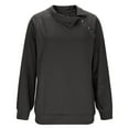 thumbnail image 6 of UTSJKR Womens Fashion Lapel Sweatshirts Side Button Collar Trendy Sweatshirt Casual Solid Color Loose Fit Athletic Shirts Black S, 6 of 7